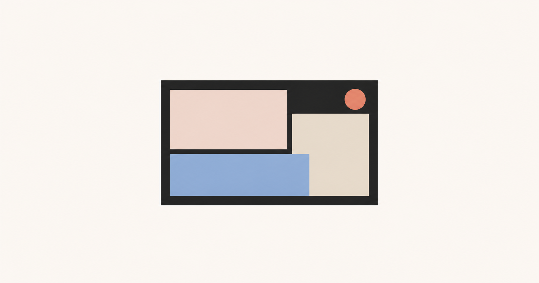 Minimalistische Illustration der Bausteine einer professionellen Website